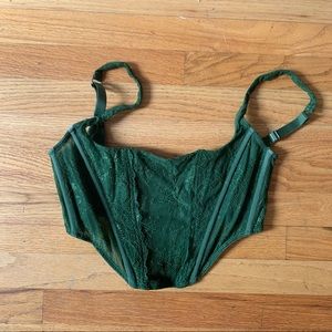 Green lace corset